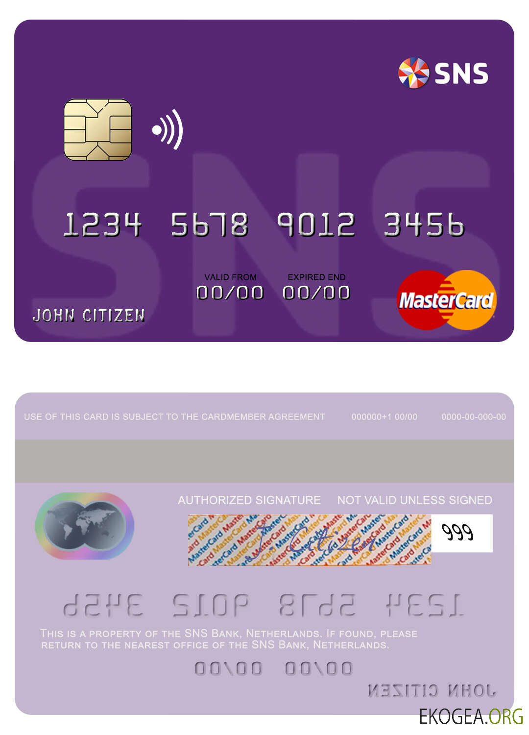 Mastercard de la banque SNS des Pays Bas
